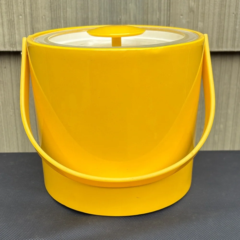 Vintage George Briard Yellow Ice Bucket with Handle